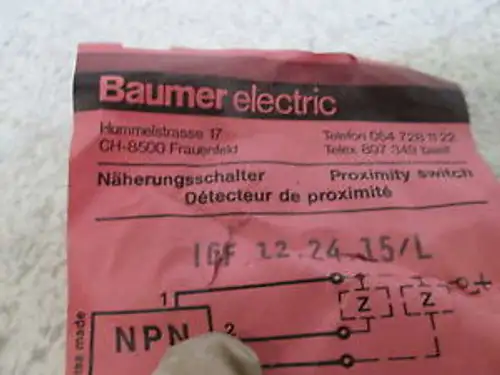 BAUMER 1GF-12.24.15/L PROXIMITY SWITCH IN A BAG