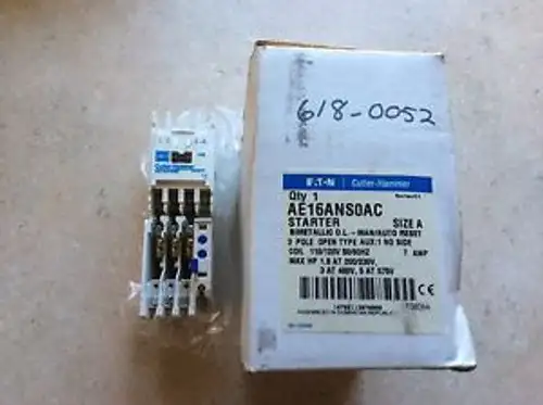 Eaton Cutler-Hammer Starter #Ae16Ans0Ac Size-A 3-Poke Coil 110/120V Nos