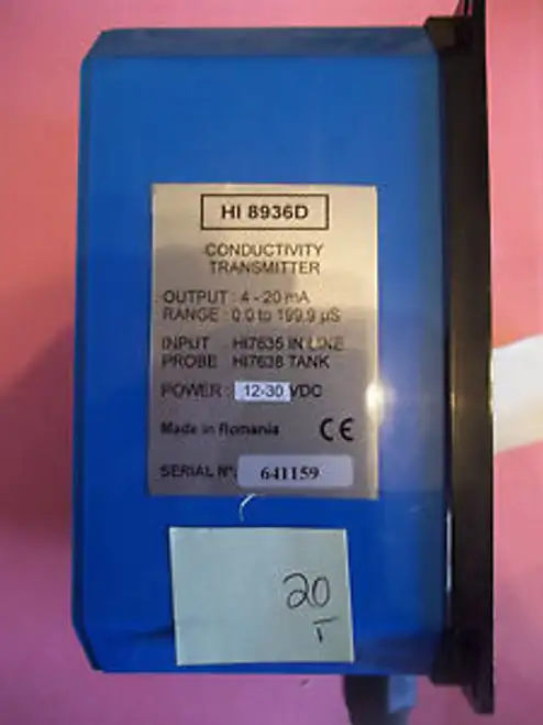 In Hanna Conductivity Transmitter W/Display H18936D 0-199.9 Us 230