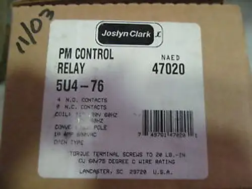 Joslyn Clark Pm Control Relay 5U4-76
