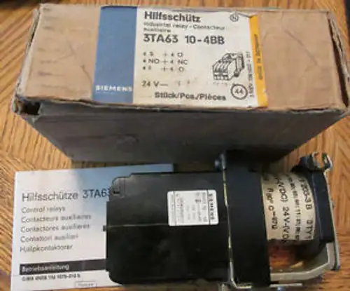 Siemens Hilsschutz 3Ta60 10-4Bb Industrial Relay 24 Volts D/C