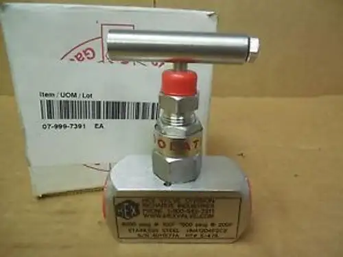 Hex Stainless S/S Valve Hn412D4F2C2 1500/6000 Psig 100?√â??F/200?√â??F E-478 E478