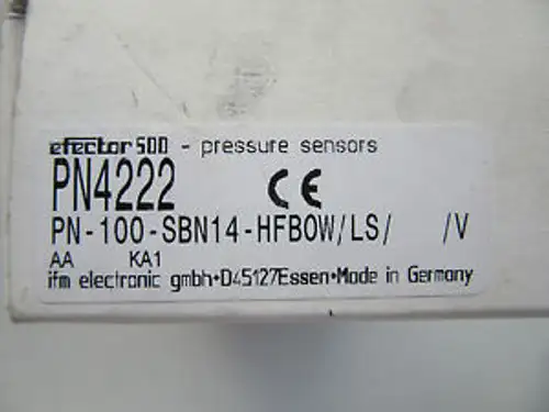 Ifm Pn4222 Efector 500 Pressure Sensor 0-100 Bar Pn-100-Sbn14-Hfbow/Ls