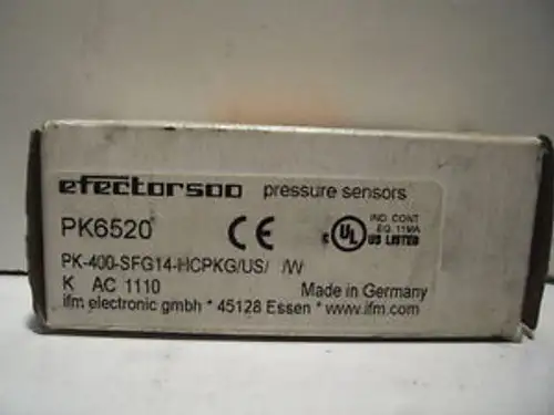Ifm Efector500 Pk6520 Pk-400-Sfg14-Hcpkg/Us/ /W Pressure Sensor Quantity