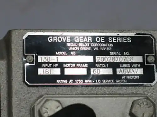 Newgrove Gear Oe Series 13U-1 Worm Gear Speed Reducers Rts0392.100