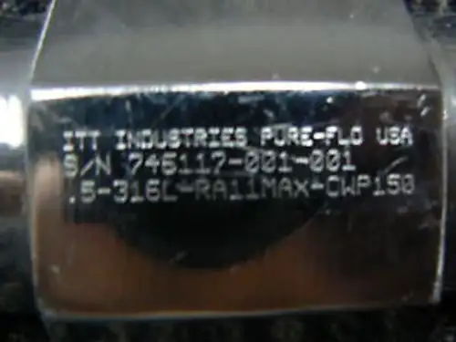 Itt Corp Pure-Flo .5-316L-Ra11Max-Cwp150