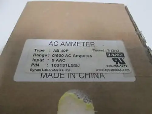 Yokogawa Ab-40P 103131Lssj Panel Meter 0/600 Ac Amperes