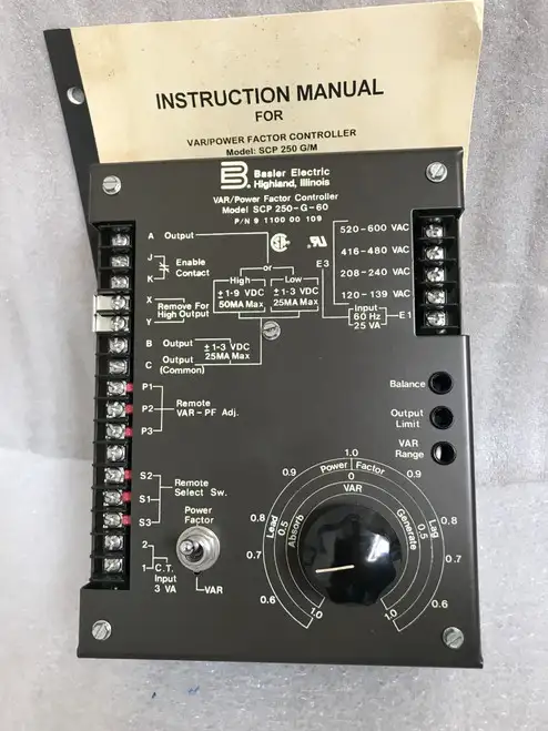 Basler Var/ Power Factor Controller Scp 250-G-60