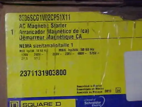 Squared Ac Magnetic Motor Starter Nema Size 1 Ds-98