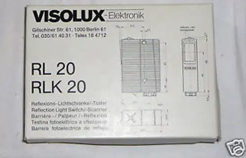 Pepperl + Fuchs Visolux Rl20-8 Photoelectric Sensor