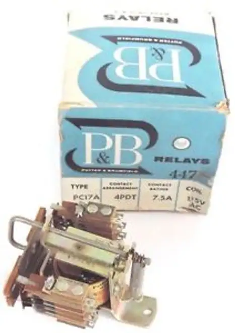 P&B Pc17A Relay 4Pdt Contact Rating: 7.5A Coil 115V Ac
