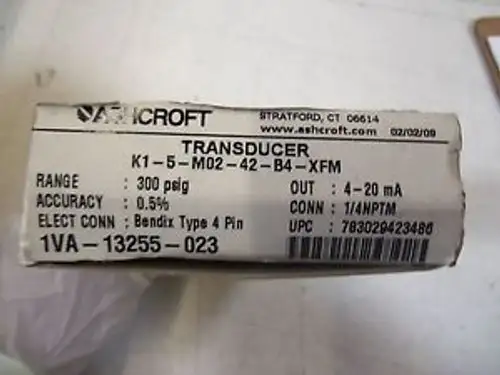 Ashcroft Transducer K1-5-M02-42-B4-Xfm