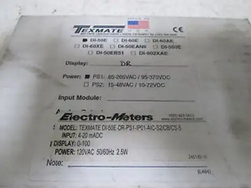 Texmate Di-50E Digital Meter Dr-Psi-1P01-Aic-S2/Cb/Cs-5