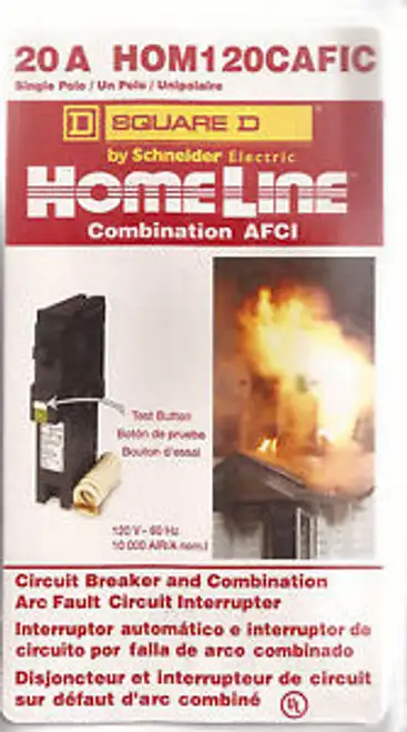 2 PC SQUARE D HOM120CAFI HOMELINE ARC-D 1 POLE CIRCUIT BREAKER120V 20AMP HOM120