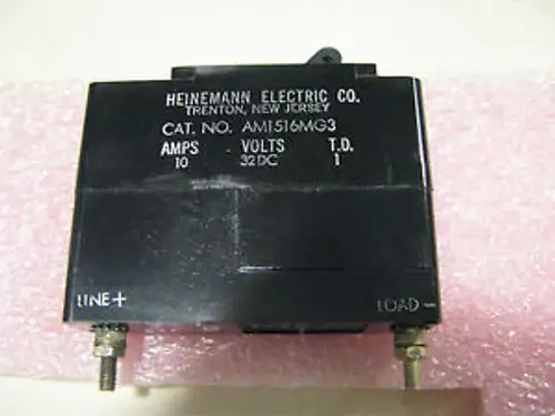 HEINEMANN PART # AM1516MG3 CIRCUIT BREAKER NSN: 5925-01-004-2477 10A 32VDC