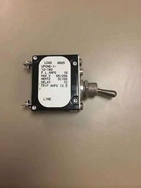 AIRPAX IUGN SEALED 10AMP TOGGLE/BREAKER IUGNF6-35404-10 UPGN6-1-72-103 10601