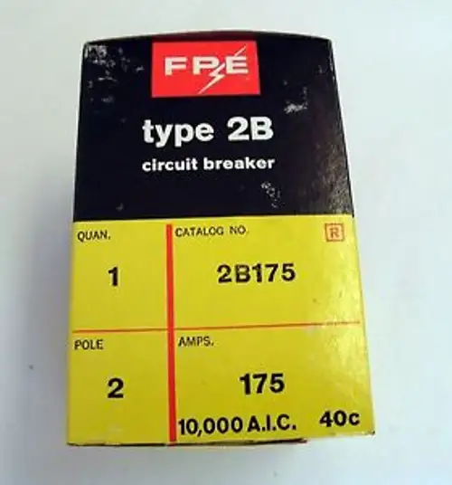 2B175 IN - Federal Pacific FPE American Main Breaker -