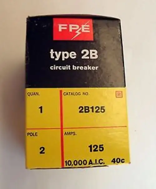 2B125 IN - Federal Pacific FPE American Main Breaker -