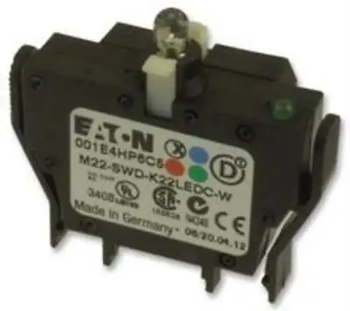 17W5698 Eaton M22-Swd-K22Ledc-W Contact Block Dpdt Quick Connect