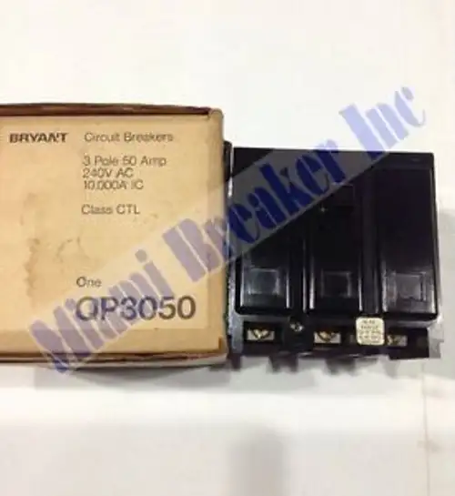 QP3050 Interruttore BRYANT 3 poli 50 Amp 240V (Nuovo)