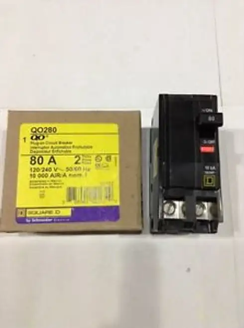 QO280 Square D Circuit Breaker 2 Pole 80 Amp 240V ( )