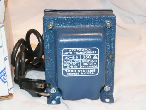 Todd Systems SD-13 G Stepdown Auto-Transformer 350W 240V : 115V 3.0A