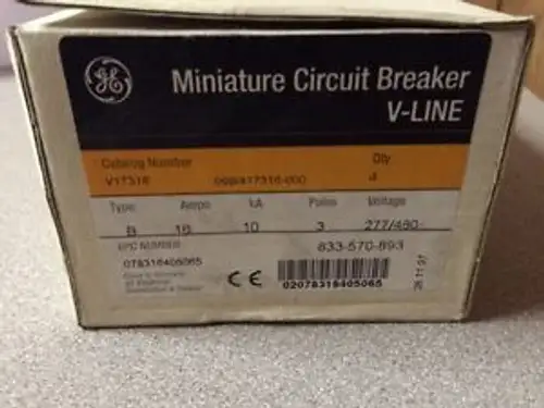 Ge V17316 V-Line Circuit Breaker 16 Amp 3 Pole 277/480Vac Of 4