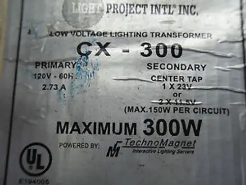 (Q10-2) 1 Nib Light Project Intel Cx-300 Lighting Transformer