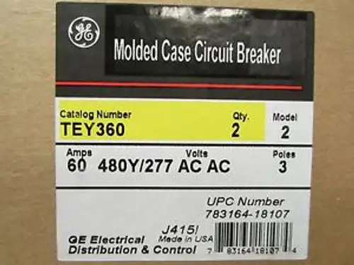 Neu General Electric Tey360 Leistungsschalter 60 Ampere 3-polig Vj-28