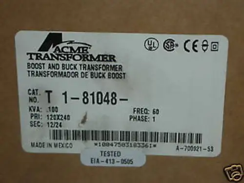 Nib Acme Transformer T 1-81048 Boost/Buck Transformer