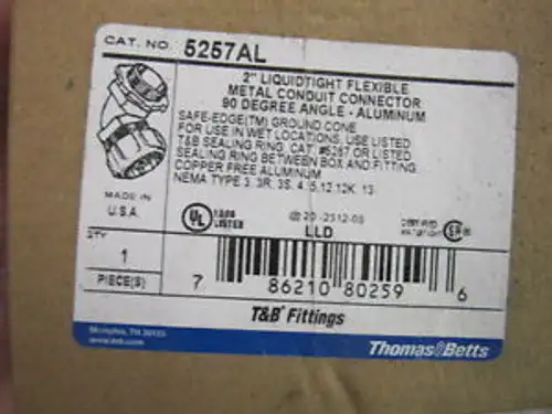 T & B 5257Al 2 Aluminum Liquid Tite Fittings