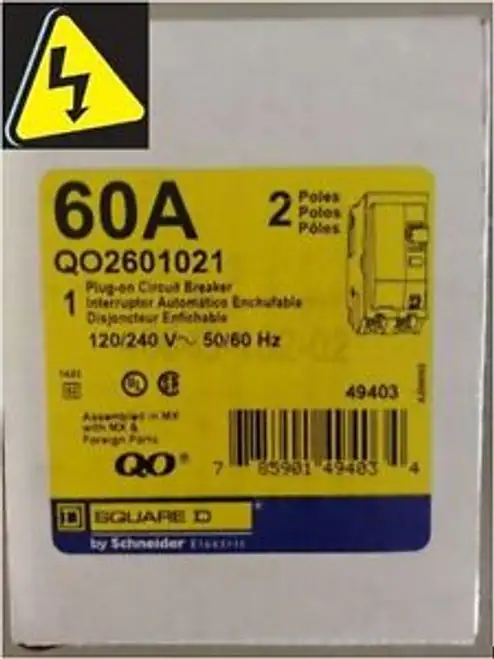 New In - Square D Circuit Breaker Part # Qo2601021 - 3-Day