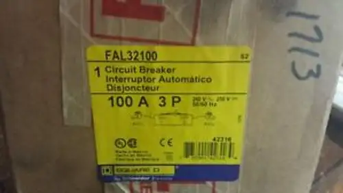 Fal 32100 Square D Circuit Breaker 100 Amp 3 P