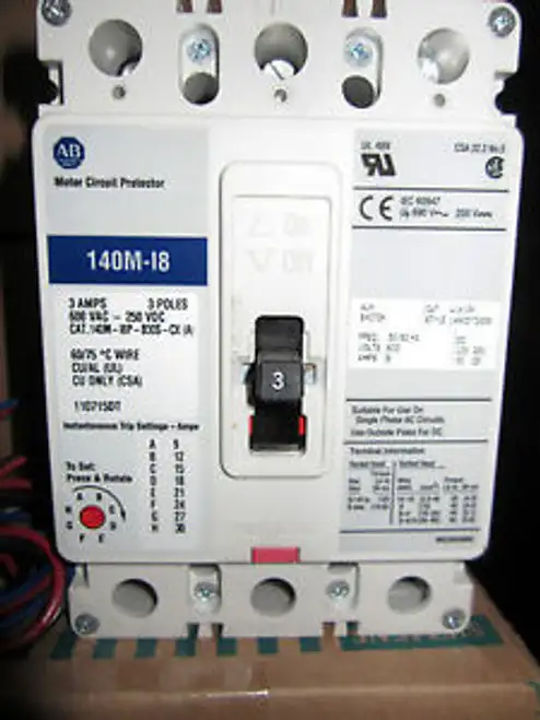 1 Allen Bradley 140M-I8P-B30S-Cx 3 Amp Motor Circuit Protector