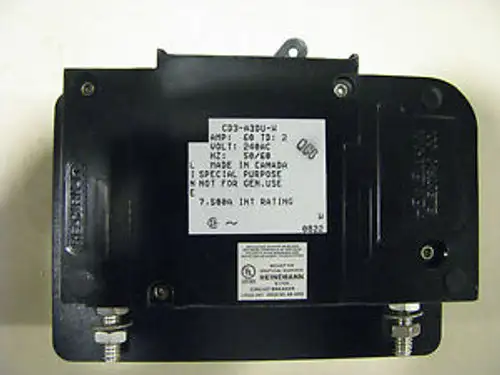 Heinemann Circuit Breaker Part# Cd3-A3-Du-0060-02A Nsn 5925-01-187-6120