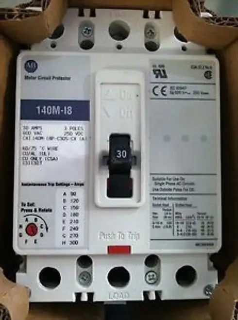 140M-I8P-C30S-Cx Allen Bradley 30 Amp Motor Circuit Protector Ch Hmcp030H1