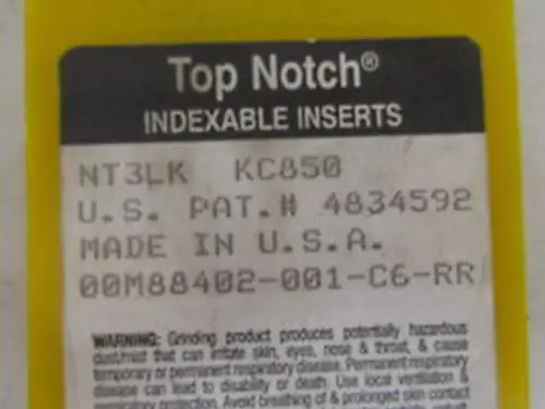 NT3LK Top Notch Indexable Carbide Threading Insert of 10pcs Grade KC850