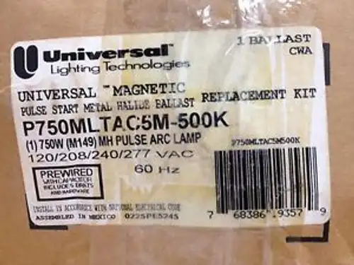 Universal P750Mltac5M-500K Magnetic Pulse Start Mh Ballast Kit 120/208/240/277V