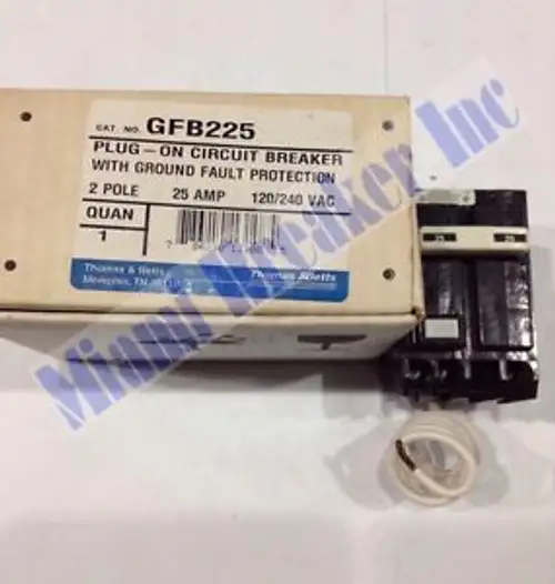 Gfb225 Thomas & Betts Circuit Breaker 2 Pole 25 Amp 120/240V (New)
