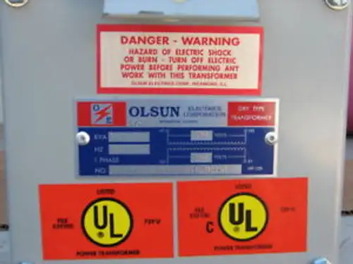 Olsun 12599 124485-4 Gs1.5Lh-0 Dry Type Transformer