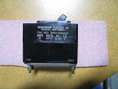 Heinemann Circuit Breaker # 2Xam1516Mg3-20-125-3-60 Nsn: 5925-01-045-2931