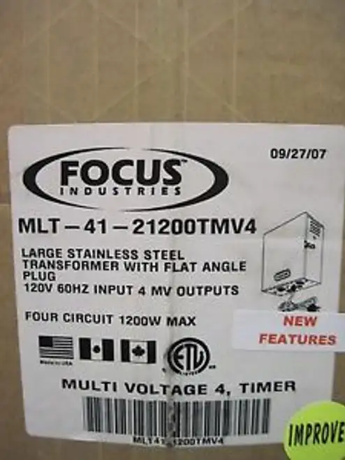 Focus Industries Mlt-412-1200Tmv4 1200 Watt Stainless Transformernew