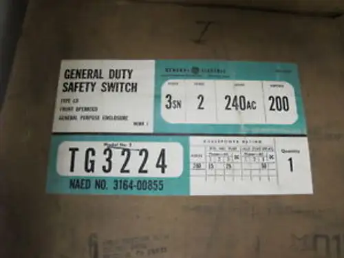 Ge Tg3224 200 Amp 240 Volt Fusible Disconnect