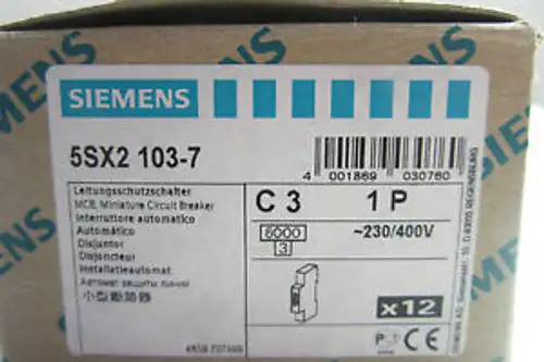 12 Siemens 5Sx2 103-7 Circuit Breaker 5Sx21037