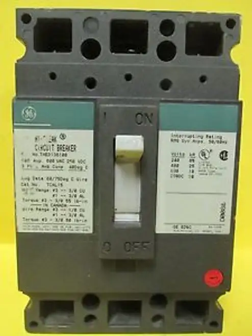 GENERAL ELECTRIC THED136100 3 POLE 100 AMP CIRCUIT BREAKER ............ VD-05
