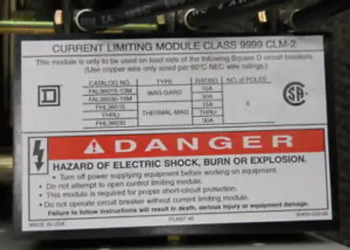 9999 CLM-2 Square D Current Limiting Module 9999CLM2