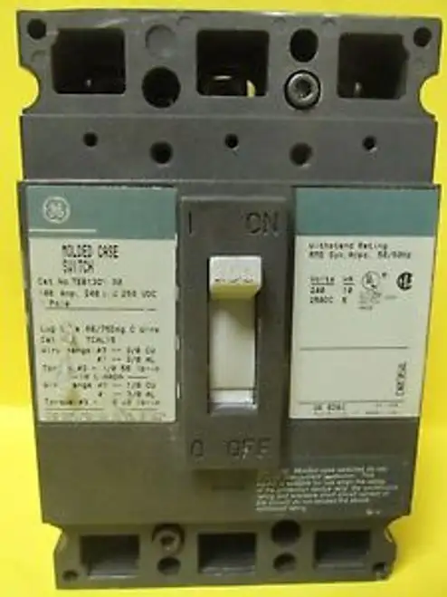 GENERAL ELECTRIC TEB132Y100 3 POLE 100A CIRCUIT BREAKER ............ VD-04