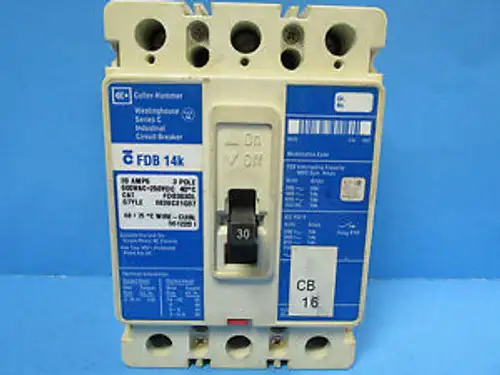 WESTINGHOUSE 30 AMP 3 POLE INDUSTRIAL CIRCUIT BREAKER FDB3030L ...... VC-45