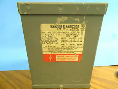 SQUARE D DRY TYPE TRANSFORMER SINGLE PHASE CAT NO. 750SV1F ........ WJ-54