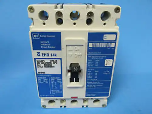 WESTINGHOUSE EHD 14k CIRCUIT BREAKER 50 AMP 3 POLE EHD3050 ........... WJ-63